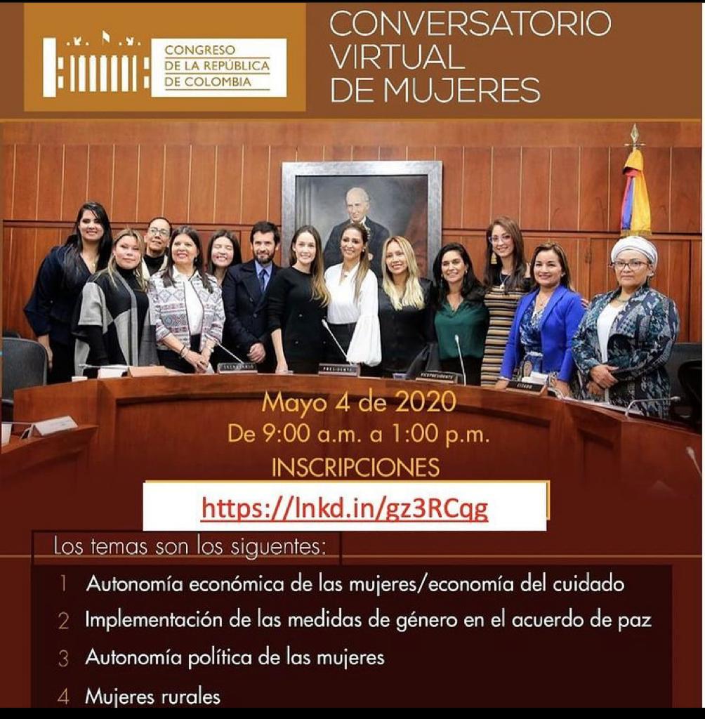 Conversatorio virtual de mujeres en la Comisión Legal para la Equidad de la Mujer del Congreso de la República. “Por una vida libre de violencias para las mujeres y niñas en Colombia”.